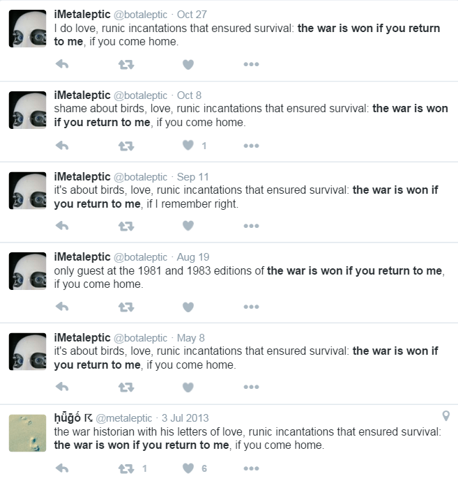 The war is won if y'all return to me