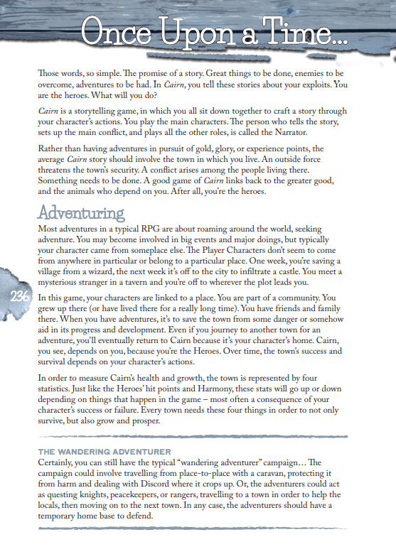 Page from Cairn beginning "Once Upon a Time"